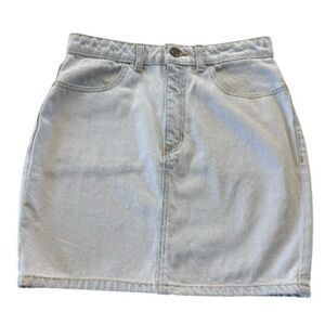 American Apparel Light Wash Denim Skirt Size Large Made in USA 100% Cotton